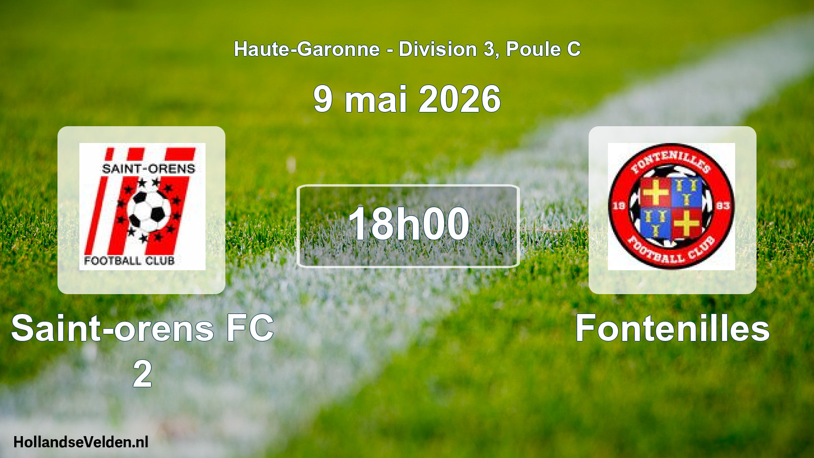 Match programmé: Saint-orens FC 2 - Fontenilles (9 mai 2026)
