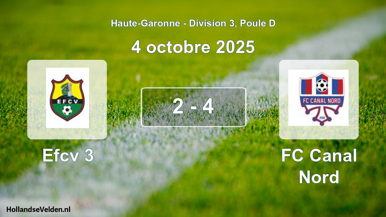 Total number of matches played: Efcv 3 - FC Canal Nord 2 - 4 (4 October 2025)