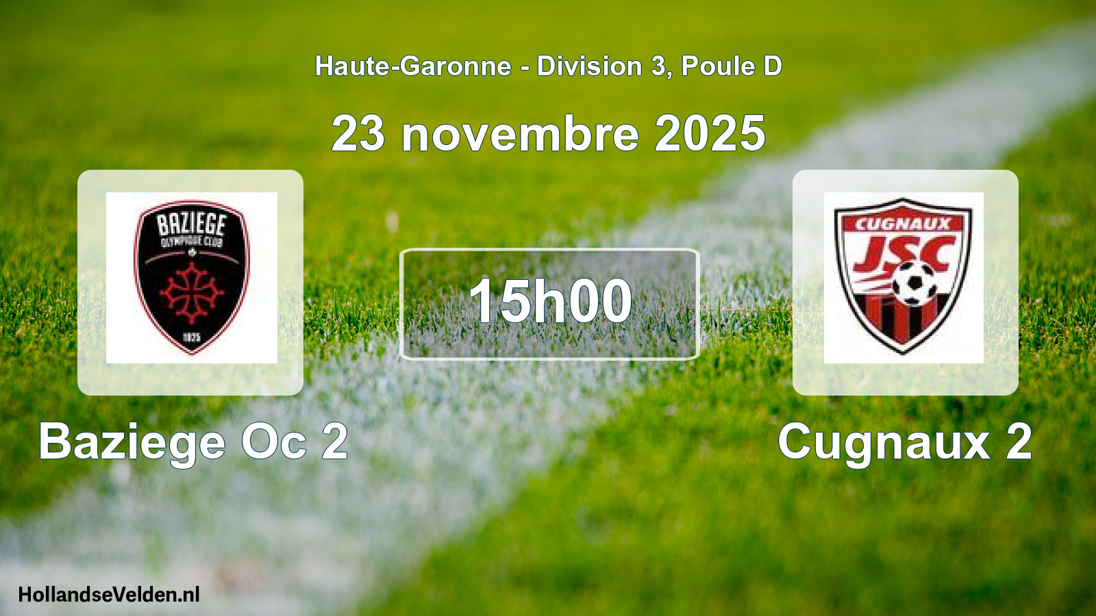 Scheduled Match: Baziege Oc 2 - Cugnaux 2 (23 November 2025)