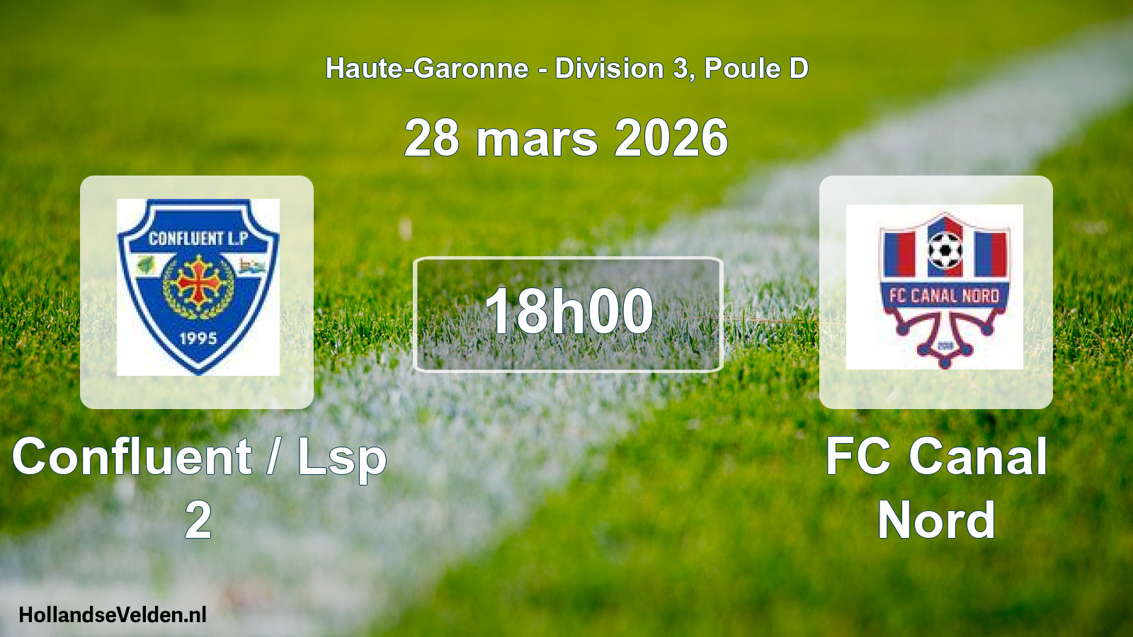 Match programmé: Confluent / Lsp 2 - FC Canal Nord (28 mars 2026)