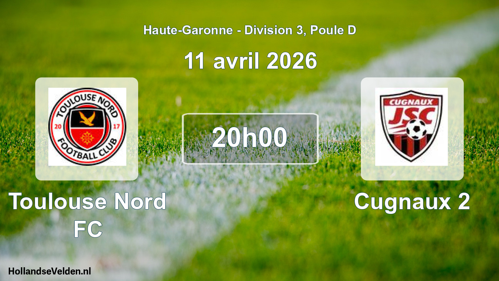 Scheduled Match: Toulouse Nord FC - Cugnaux 2 (11 April 2026)