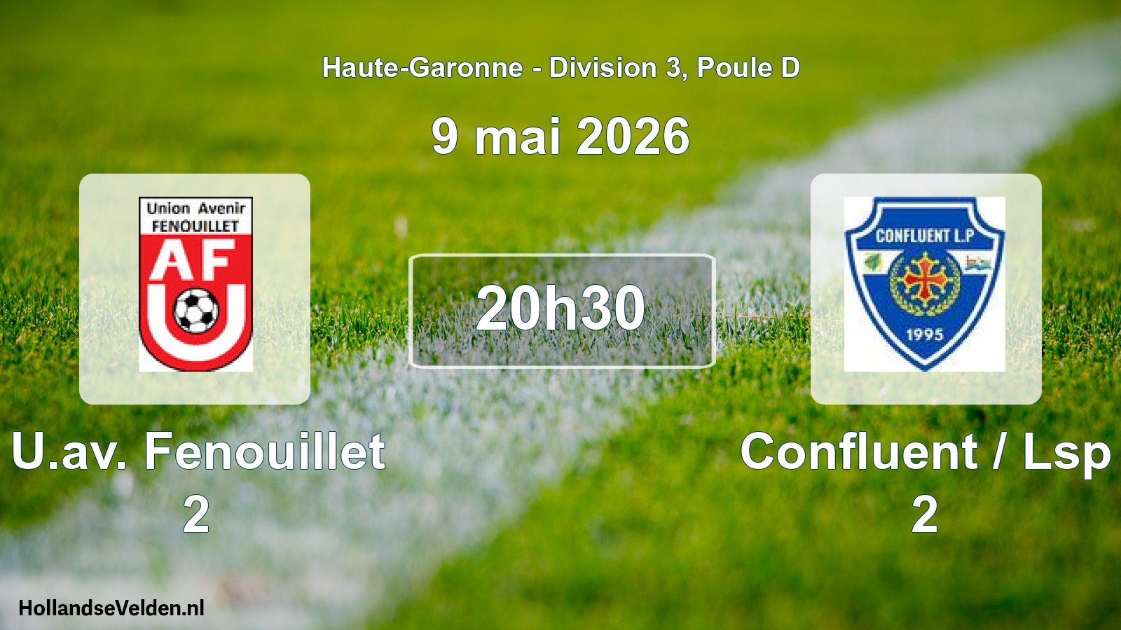 Match programmé: U.av. Fenouillet 2 - Confluent / Lsp 2 (9 mai 2026)