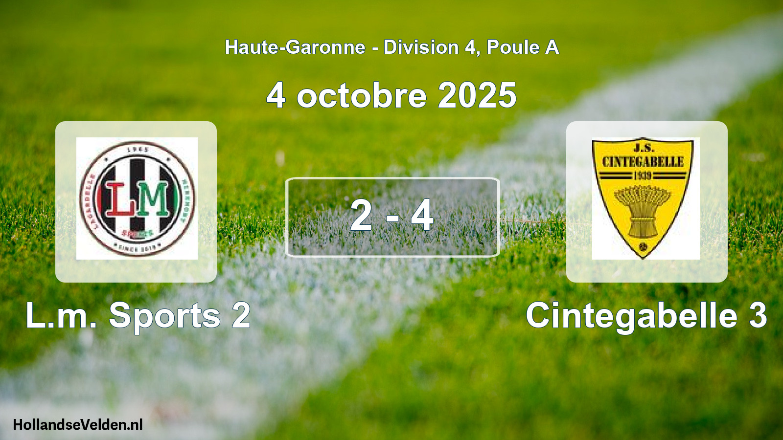 Total number of matches played: L.m. Sports 2 - Cintegabelle 3 2 - 4 (4 October 2025)