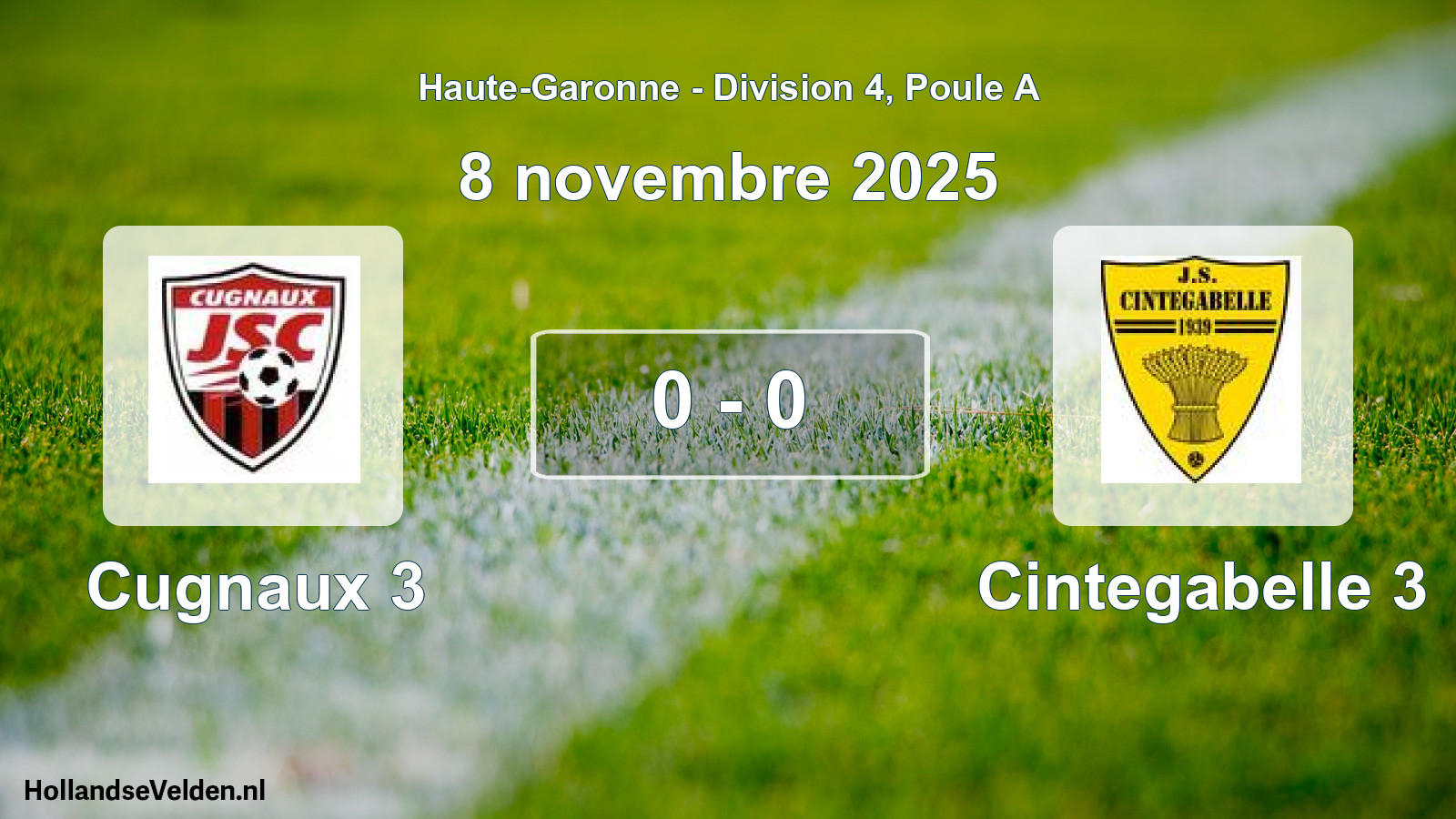 Total number of matches played: Cugnaux 3 - Cintegabelle 3 0 - 0 (8 November 2025)