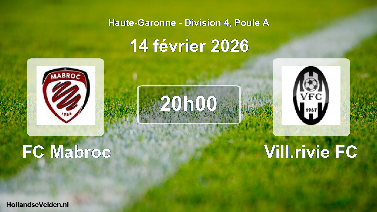 Match programmé: FC Mabroc - Vill.rivie FC (14 février 2026)