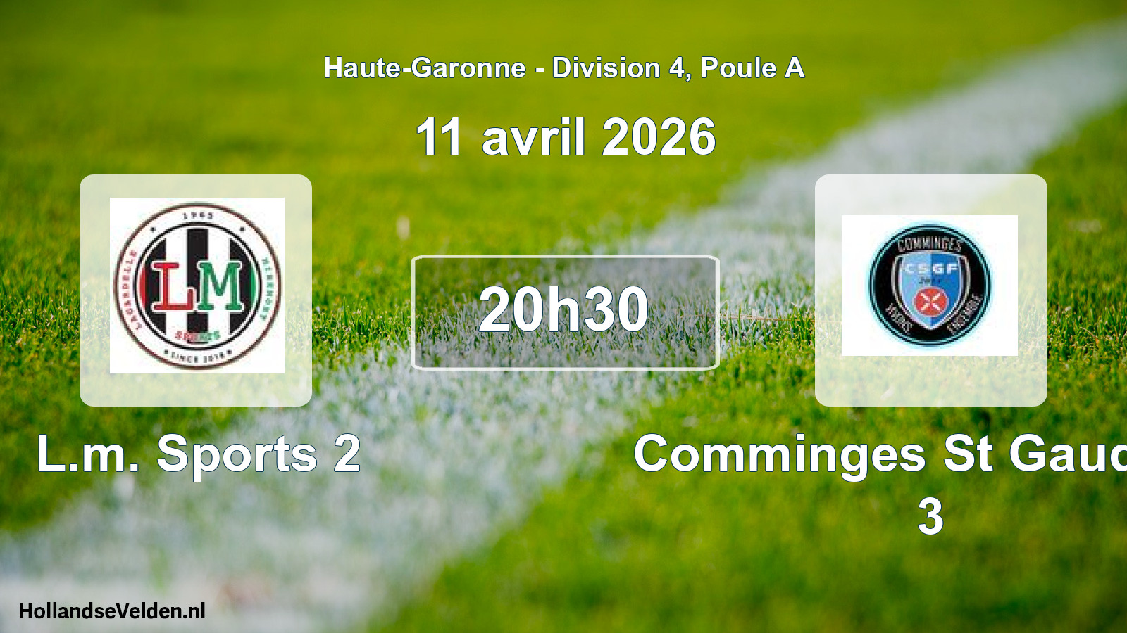 Geplande wedstrijd: L.m. Sports 2 - Comminges St Gaudens 3 (11 april 2026)