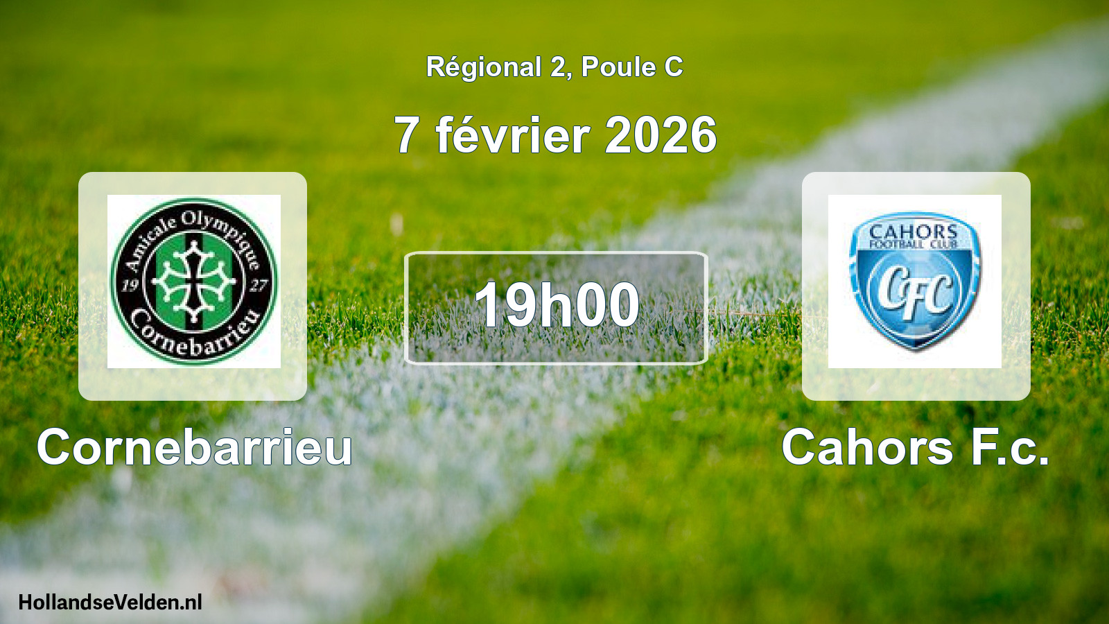 Geplande wedstrijd: Cornebarrieu - Cahors F.c. (7 février 2026)