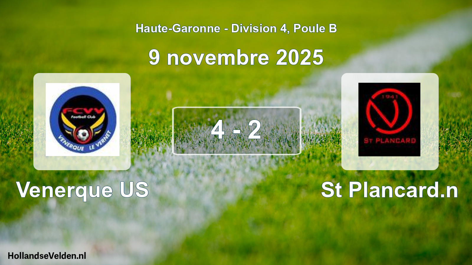 Match joué: Venerque US - St Plancard.n 4 - 2 (9 novembre 2025)