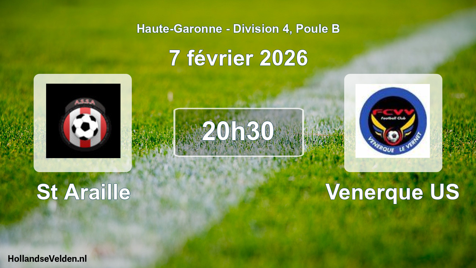 Match programmé: St Araille - Venerque US (7 février 2026)