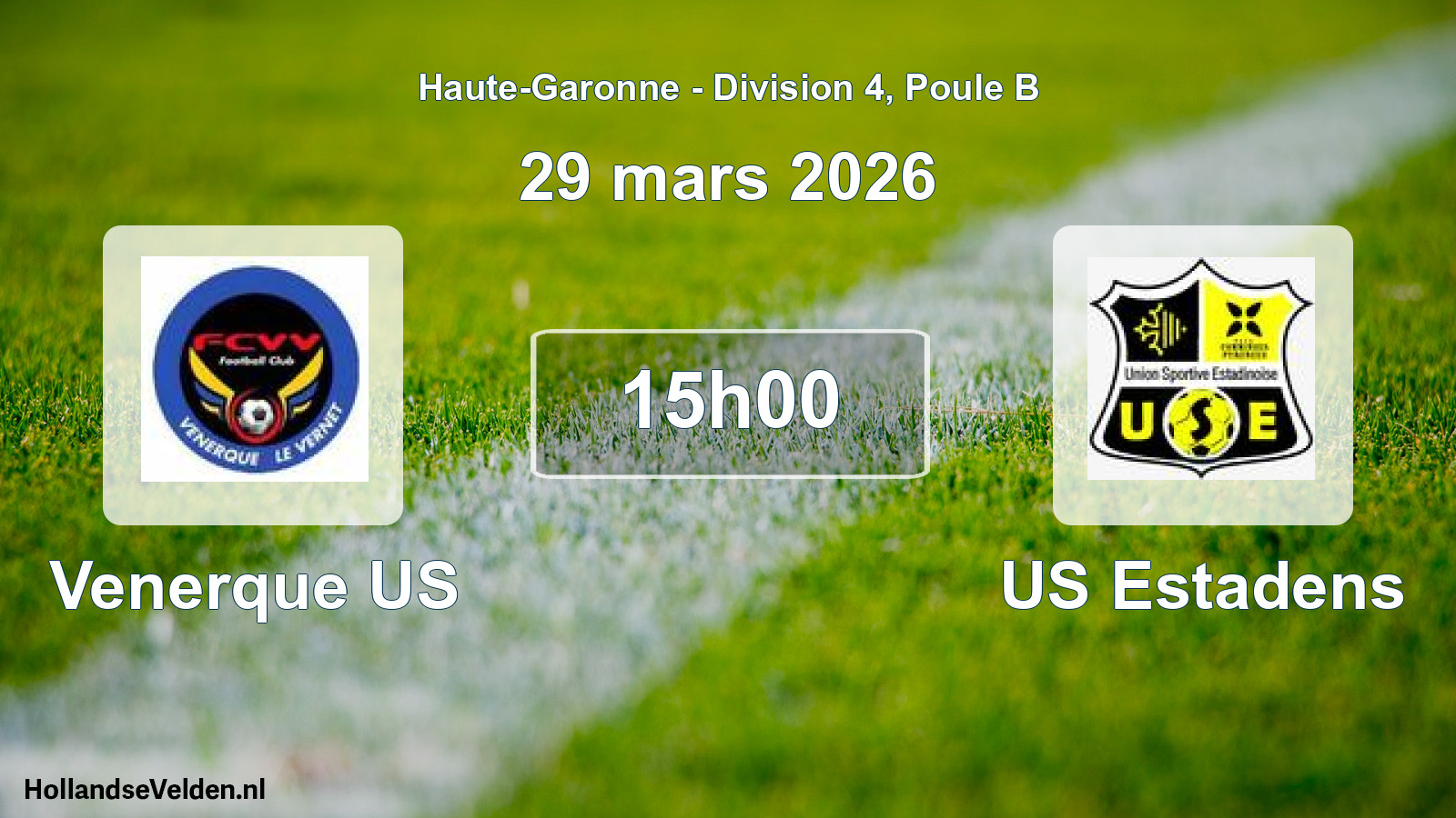 Match programmé: Venerque US - US Estadens (29 mars 2026)