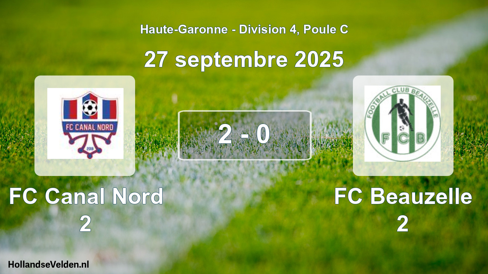 Total number of matches played: FC Canal Nord 2 - FC Beauzelle 2 2 - 0 (27 September 2025)