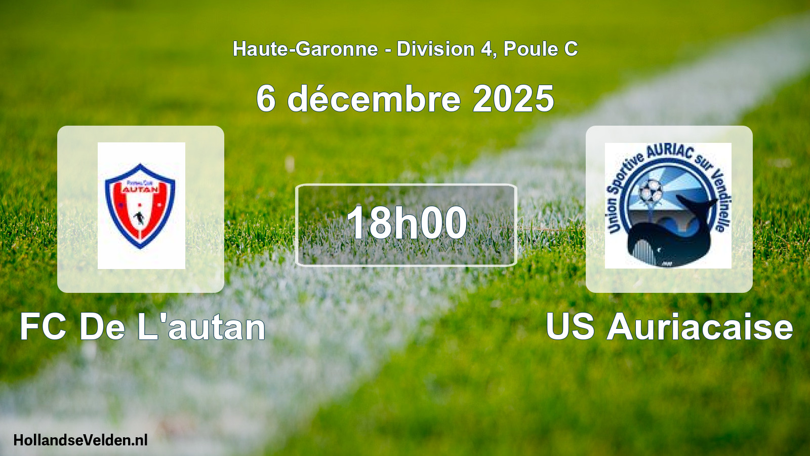 Match programmé: FC De L'autan - US Auriacaise (6 décembre 2025)