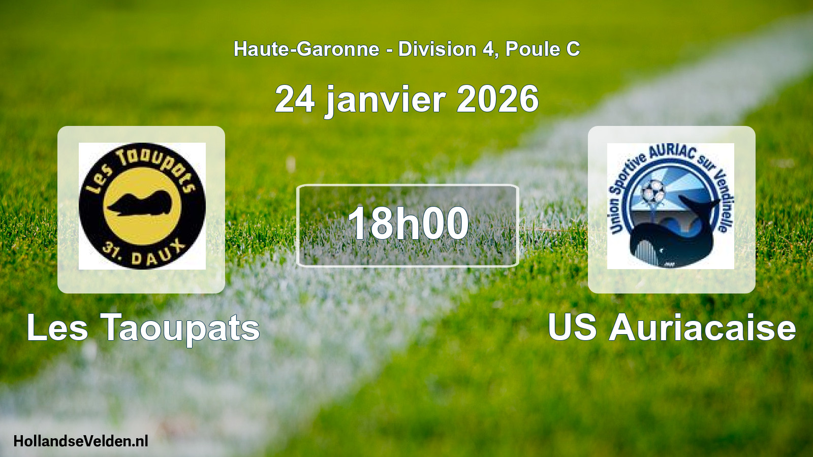 Match programmé: Les Taoupats - US Auriacaise (24 janvier 2026)