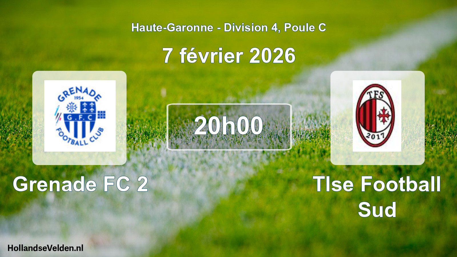 Geplande wedstrijd: Grenade FC 2 - Tlse Football Sud (7 februari 2026)