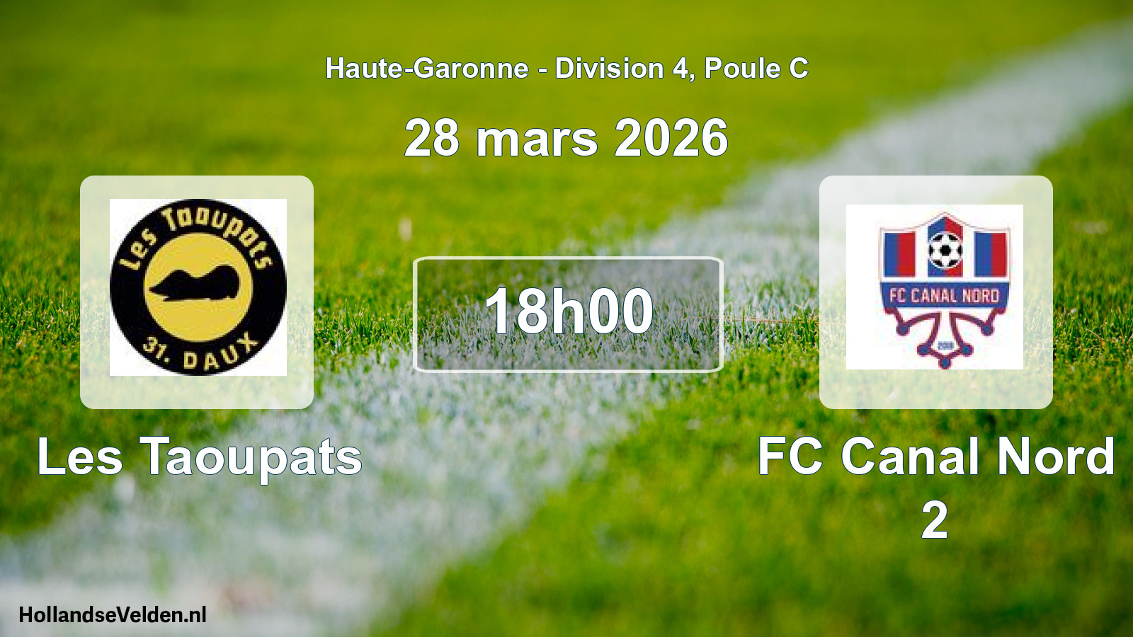 Scheduled Match: Les Taoupats - FC Canal Nord 2 (28 March 2026)
