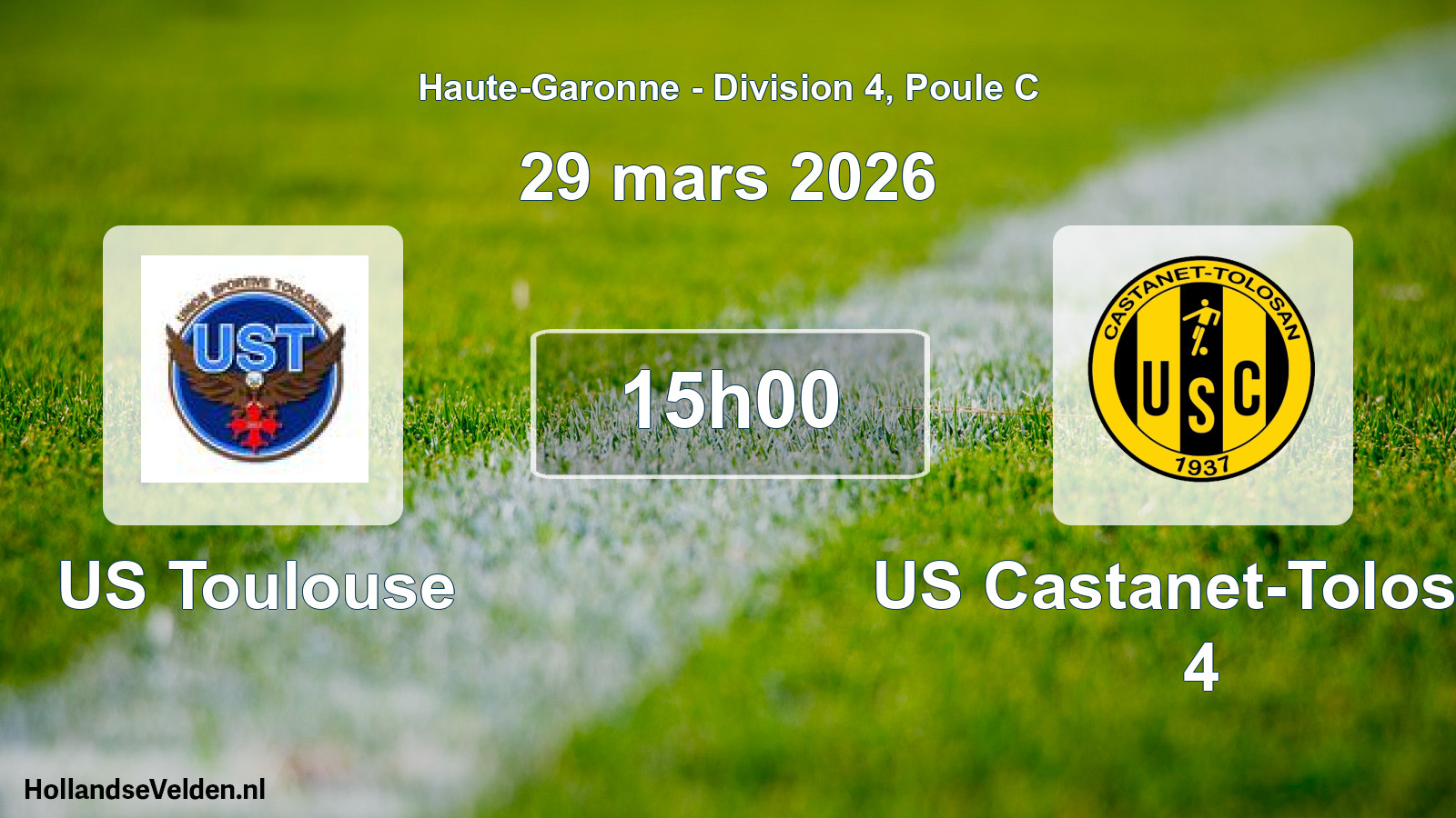 Match programmé: US Toulouse - US Castanet-Tolosan 4 (29 mars 2026)