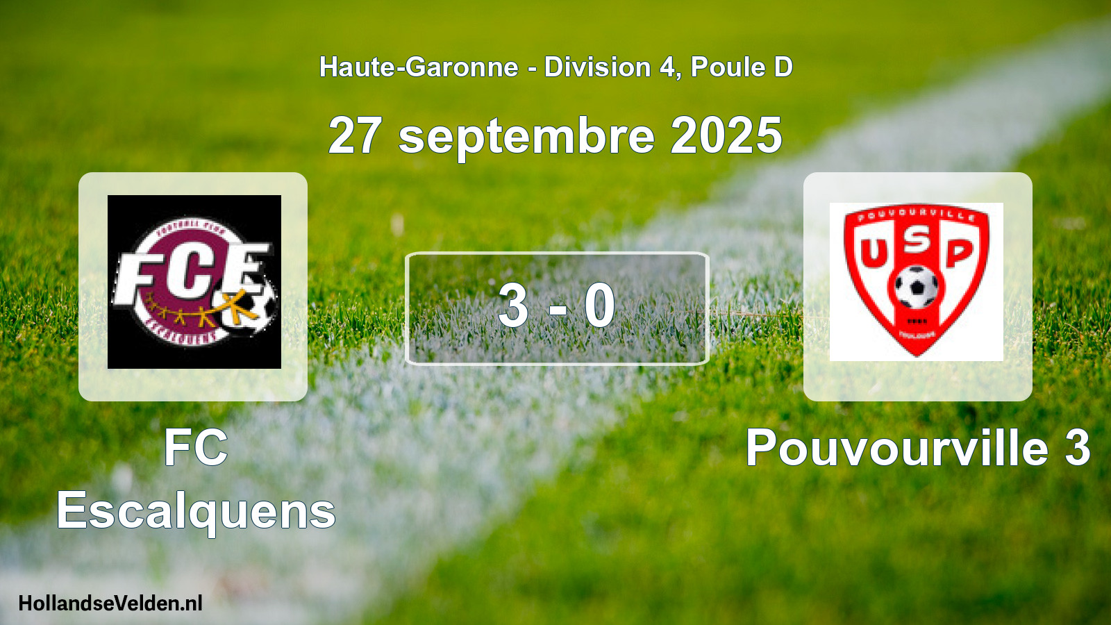 Total number of matches played: FC Escalquens - Pouvourville 3 3 - 0 (27 September 2025)