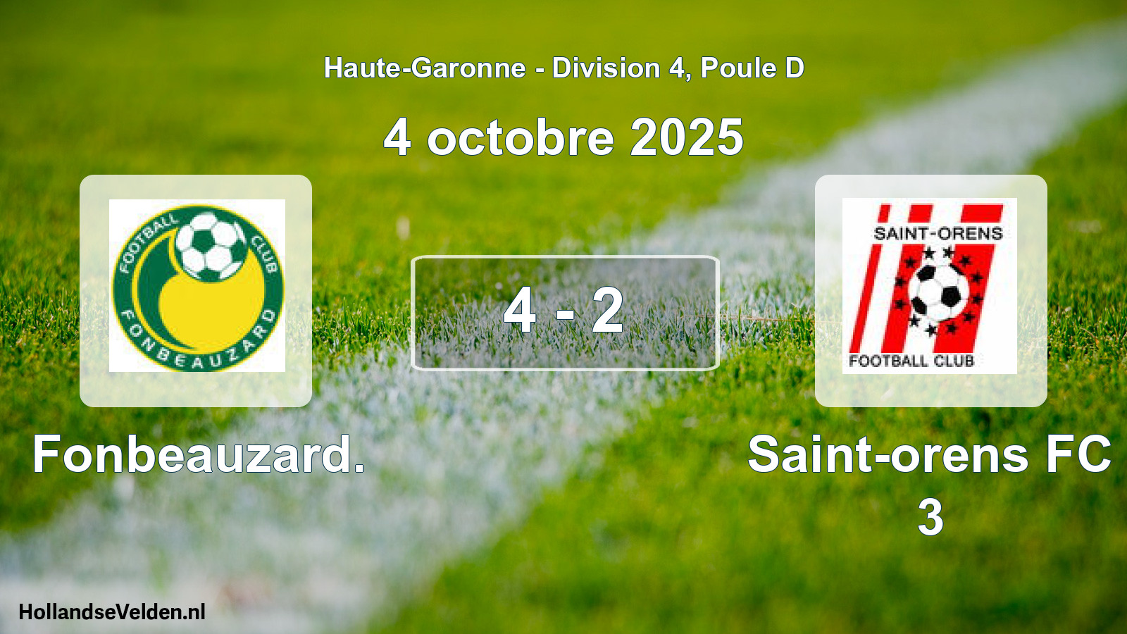 Total number of matches played: Fonbeauzard. - Saint-orens FC 3 4 - 2 (4 October 2025)