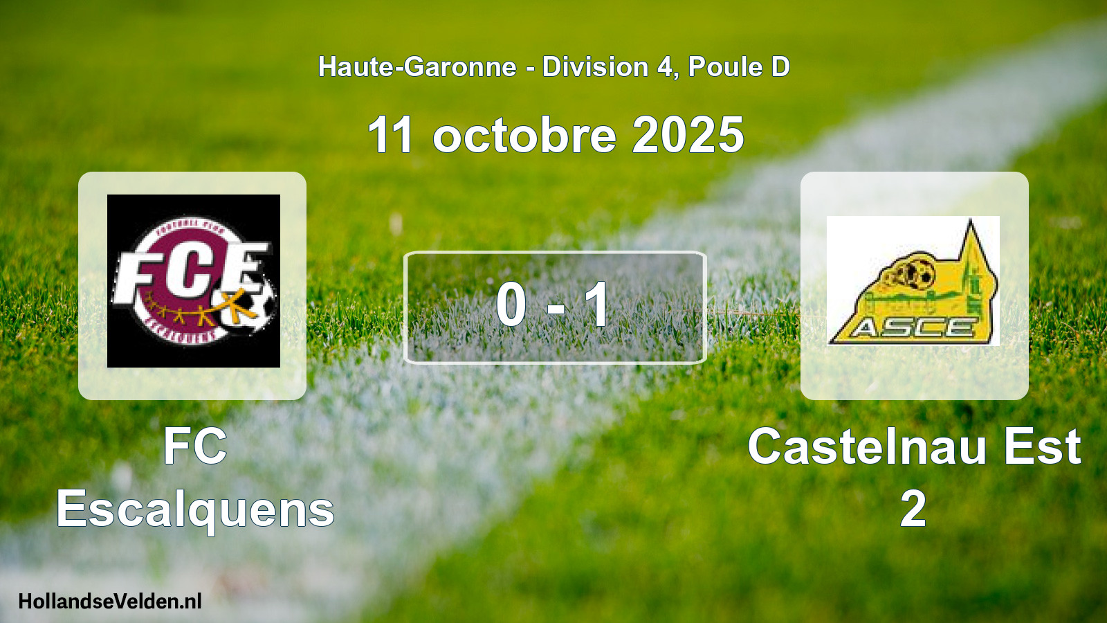 Gespeelde wedstrijd: FC Escalquens - Castelnau Est 2 0 - 1 (11 oktober 2025)