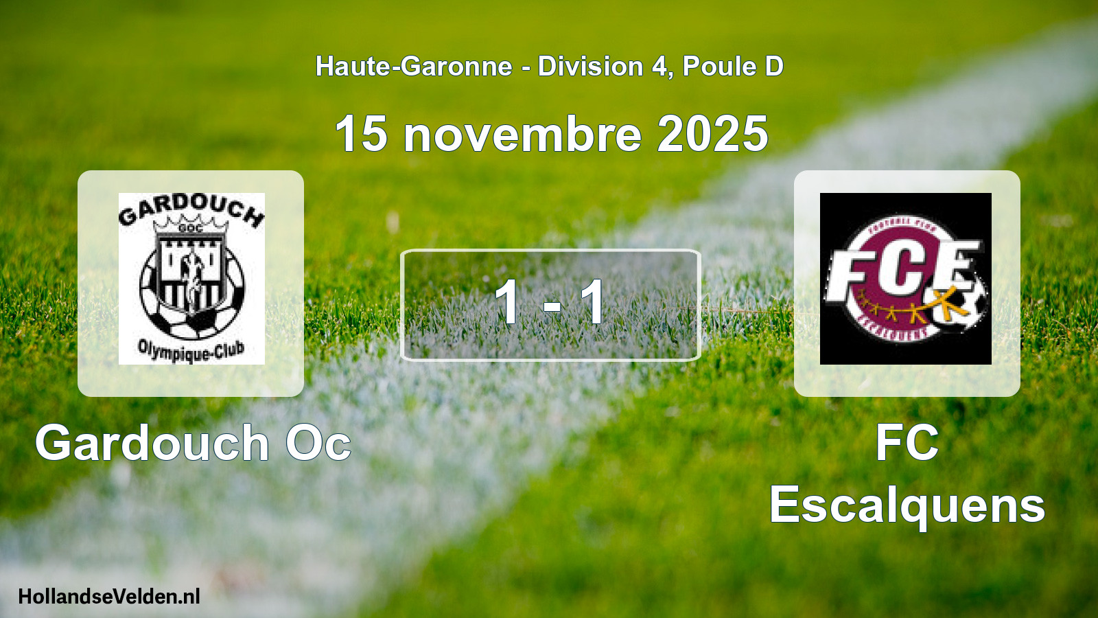 Match joué: Gardouch Oc - FC Escalquens 1 - 1 (15 novembre 2025)