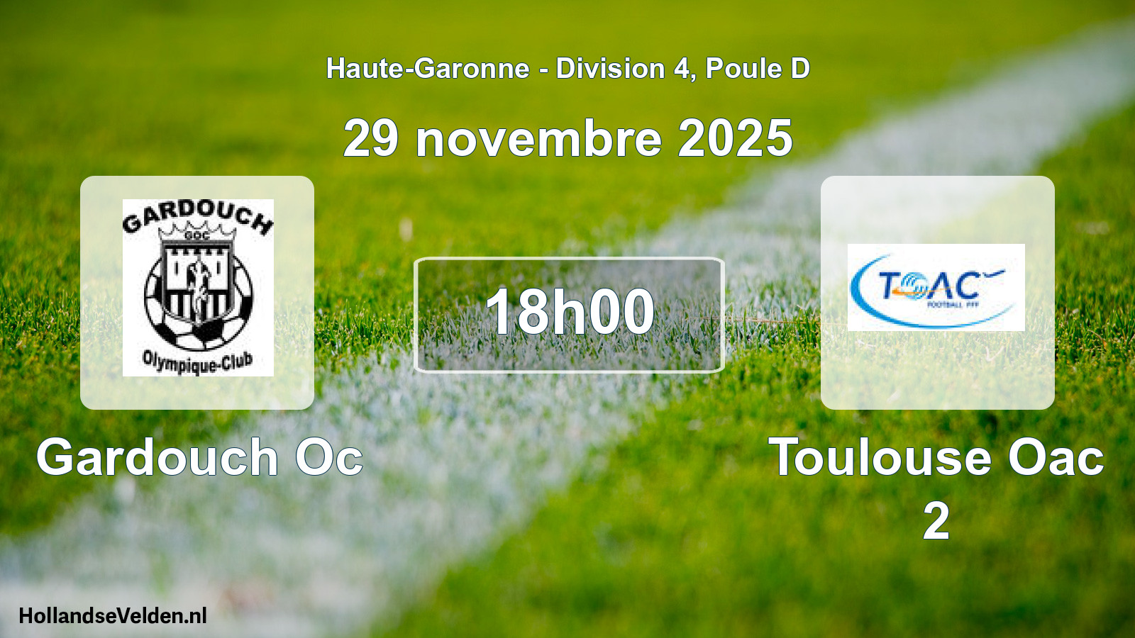 Geplande wedstrijd: Gardouch Oc - Toulouse Oac 2 (29 november 2025)
