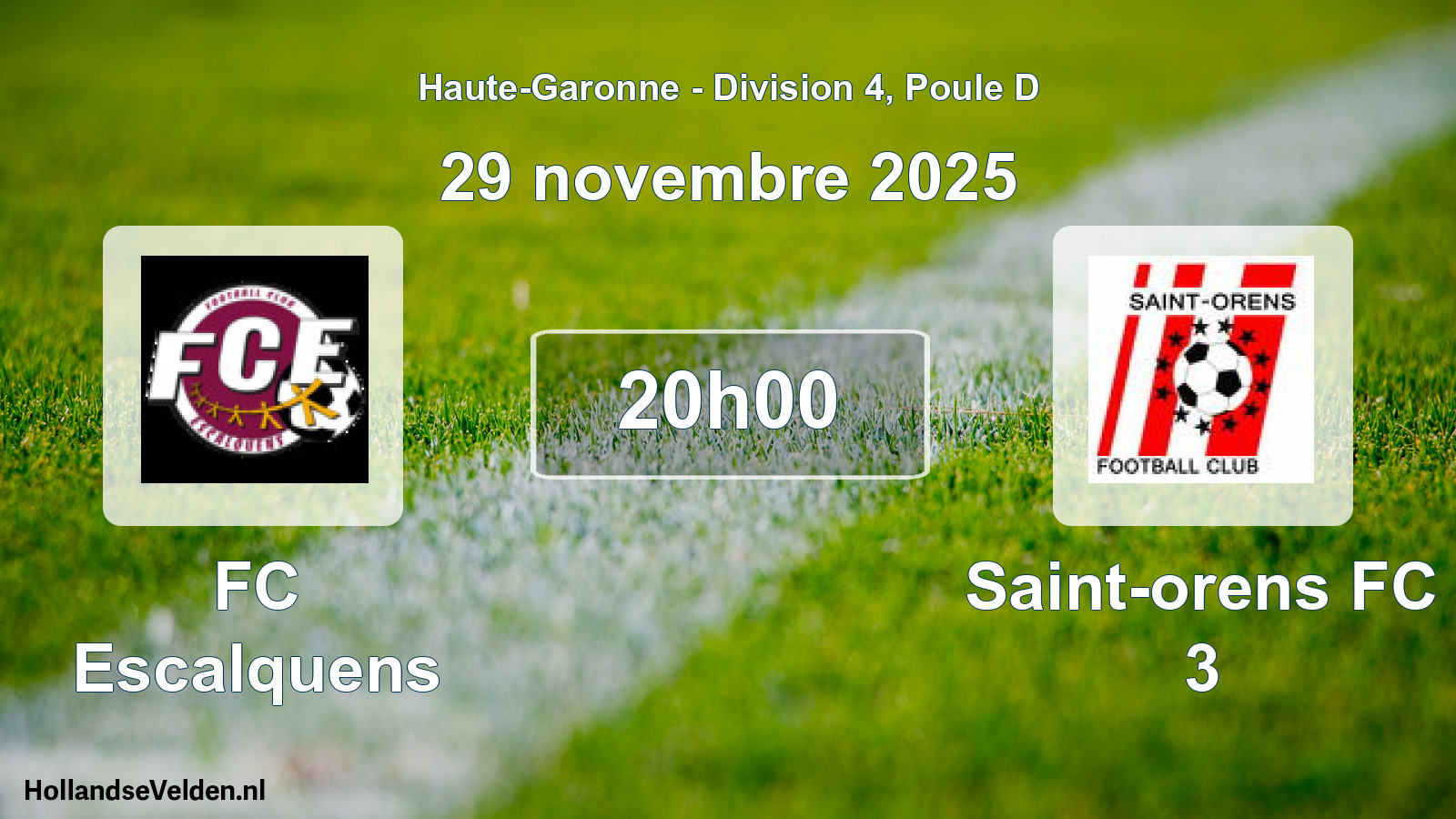 Match programmé: FC Escalquens - Saint-orens FC 3 (29 novembre 2025)