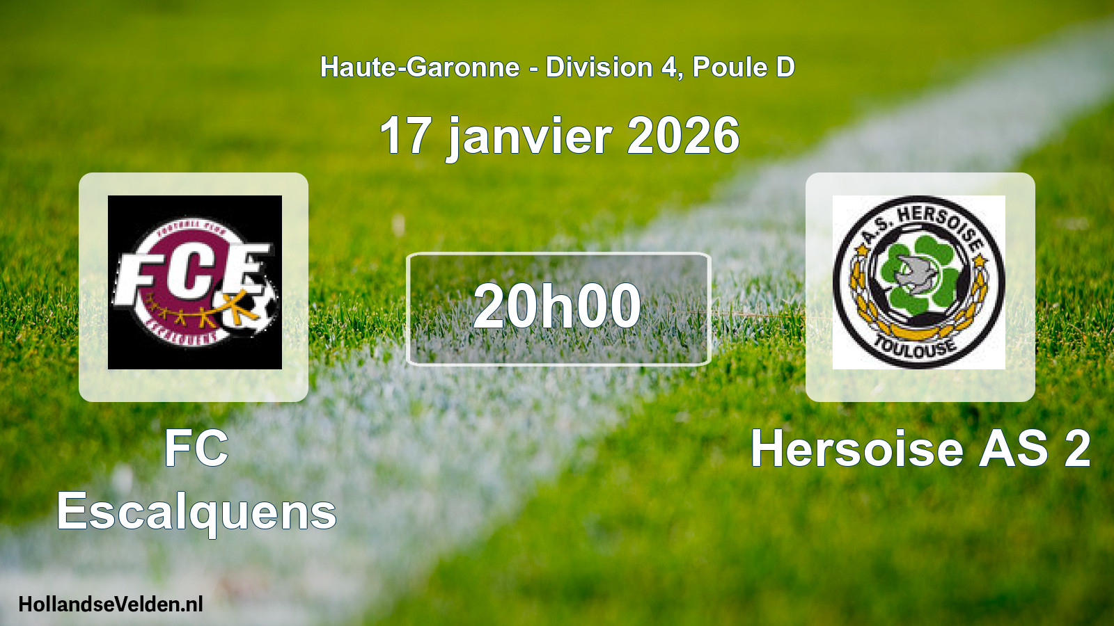 Geplande wedstrijd: FC Escalquens - Hersoise AS 2 (17 januari 2026)
