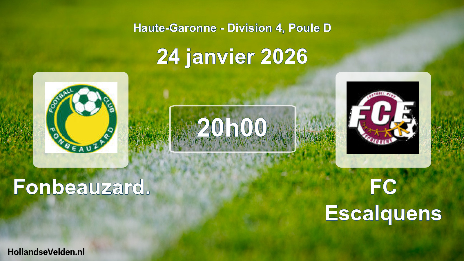 Match programmé: Fonbeauzard. - FC Escalquens (24 janvier 2026)