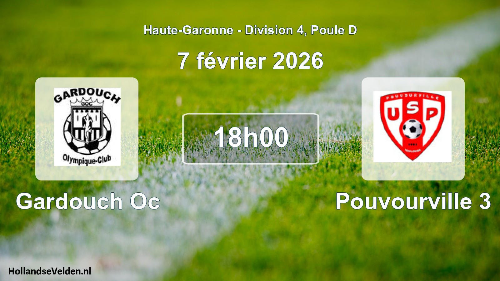 Match programmé: Gardouch Oc - Pouvourville 3 (7 février 2026)