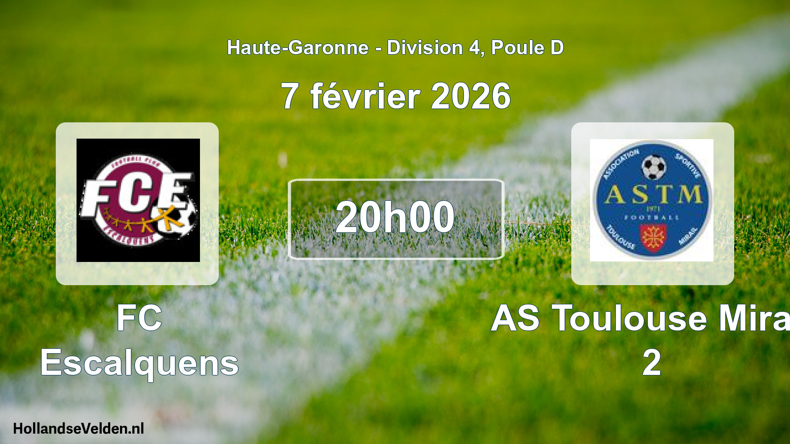 Match programmé: FC Escalquens - AS Toulouse Mirail 2 (7 février 2026)