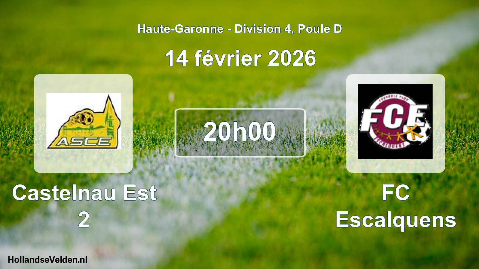 Scheduled Match: Castelnau Est 2 - FC Escalquens (14 February 2026)