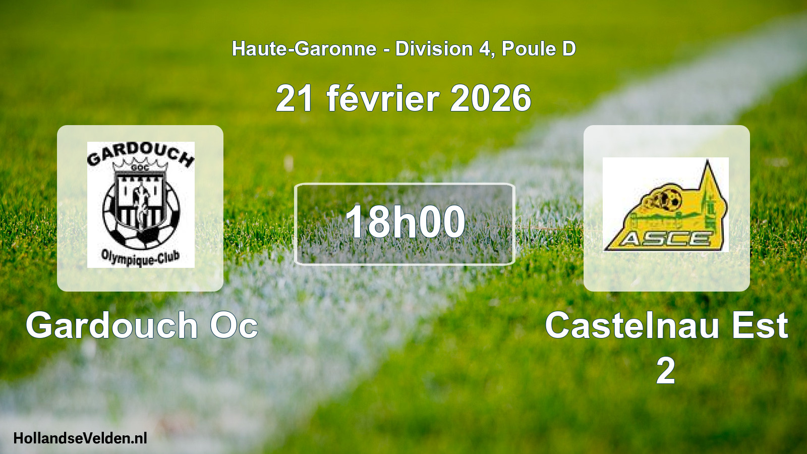 Match programmé: Gardouch Oc - Castelnau Est 2 (21 février 2026)