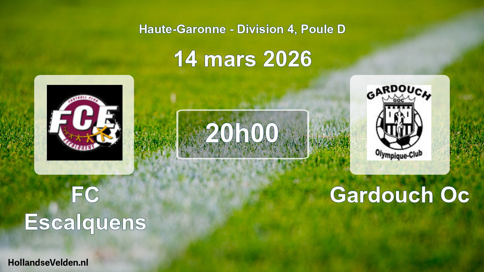 Geplande wedstrijd: FC Escalquens - Gardouch Oc (14 maart 2026)