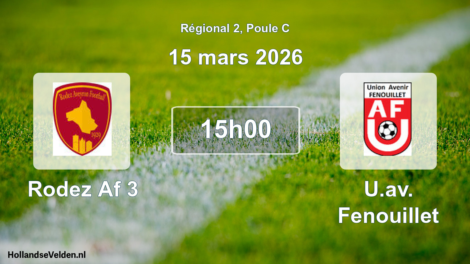 Geplande wedstrijd: Rodez Af 3 - U.av. Fenouillet (15 maart 2026)