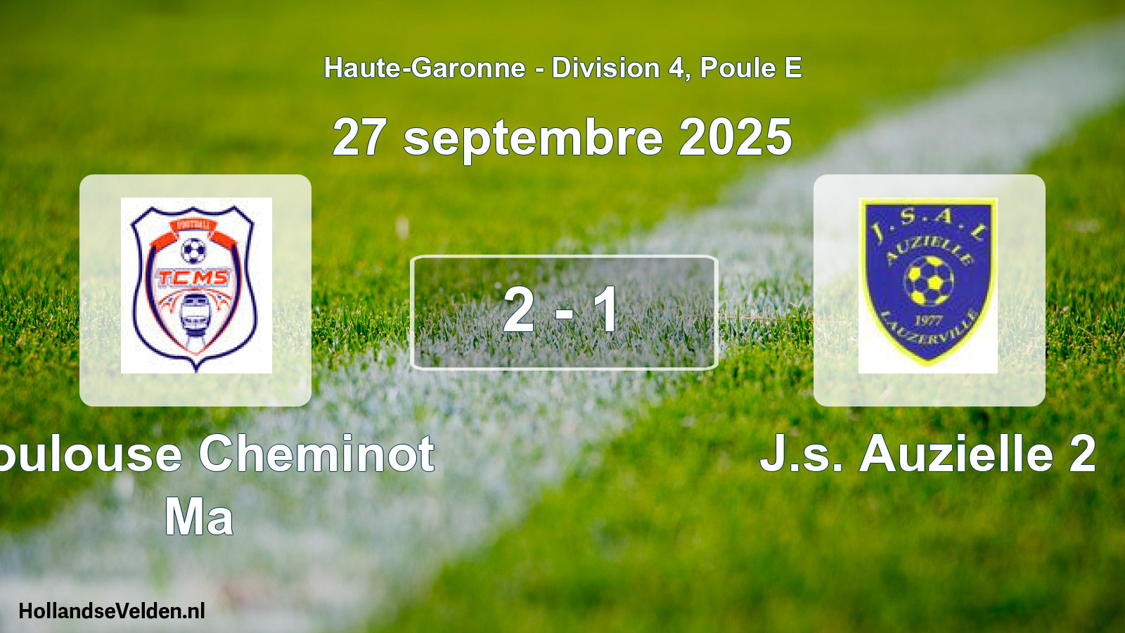 Gespeelde wedstrijd: Toulouse Cheminot Ma - J.s. Auzielle 2 2 - 1 (27 september 2025)