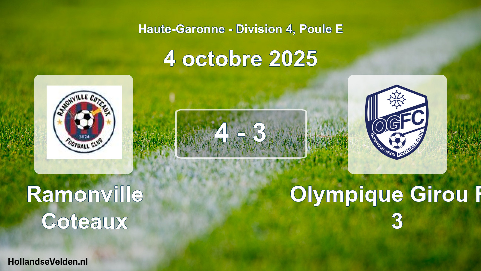 Match joué: Ramonville Coteaux - Olympique Girou FC 3 4 - 3 (4 octobre 2025)