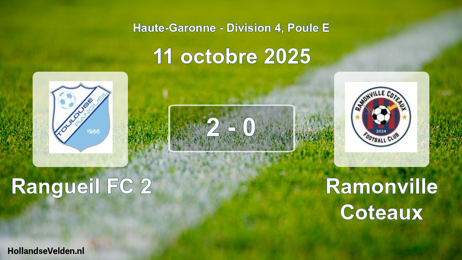 Total number of matches played: Rangueil FC 2 - Ramonville Coteaux 2 - 0 (11 October 2025)
