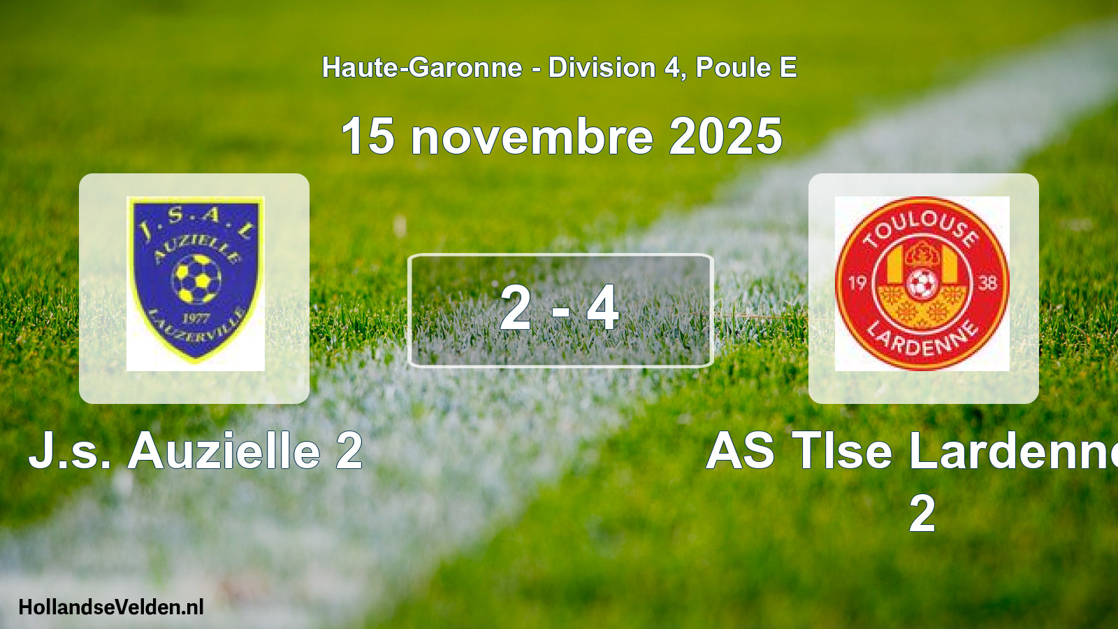 Total number of matches played: J.s. Auzielle 2 - AS Tlse Lardenne 2 2 - 4 (15 November 2025)