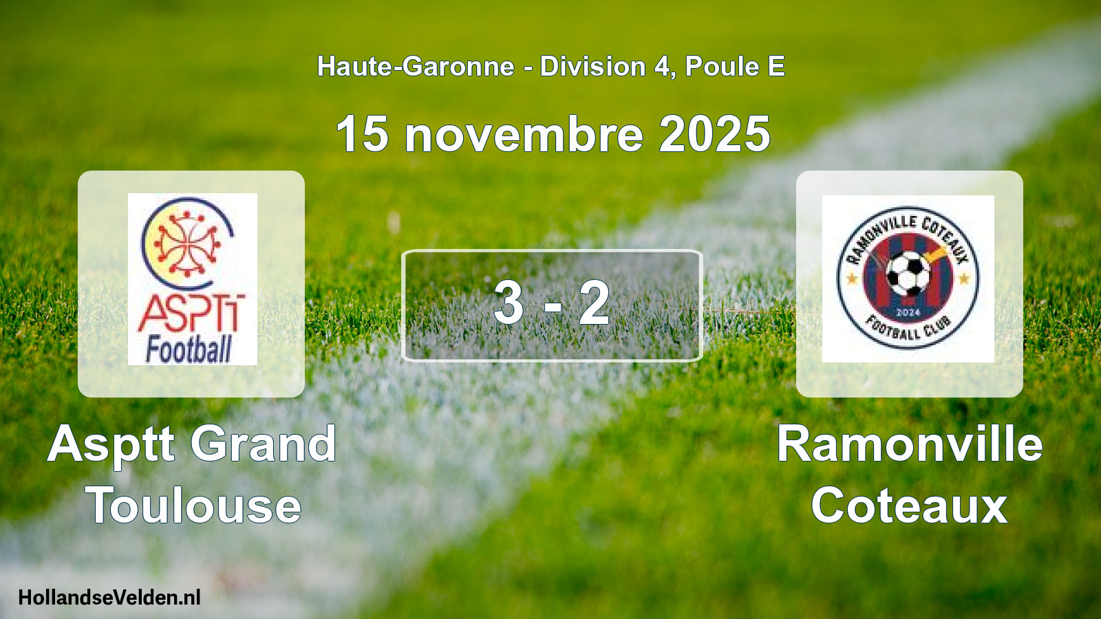Total number of matches played: Asptt Grand Toulouse - Ramonville Coteaux 3 - 2 (15 November 2025)