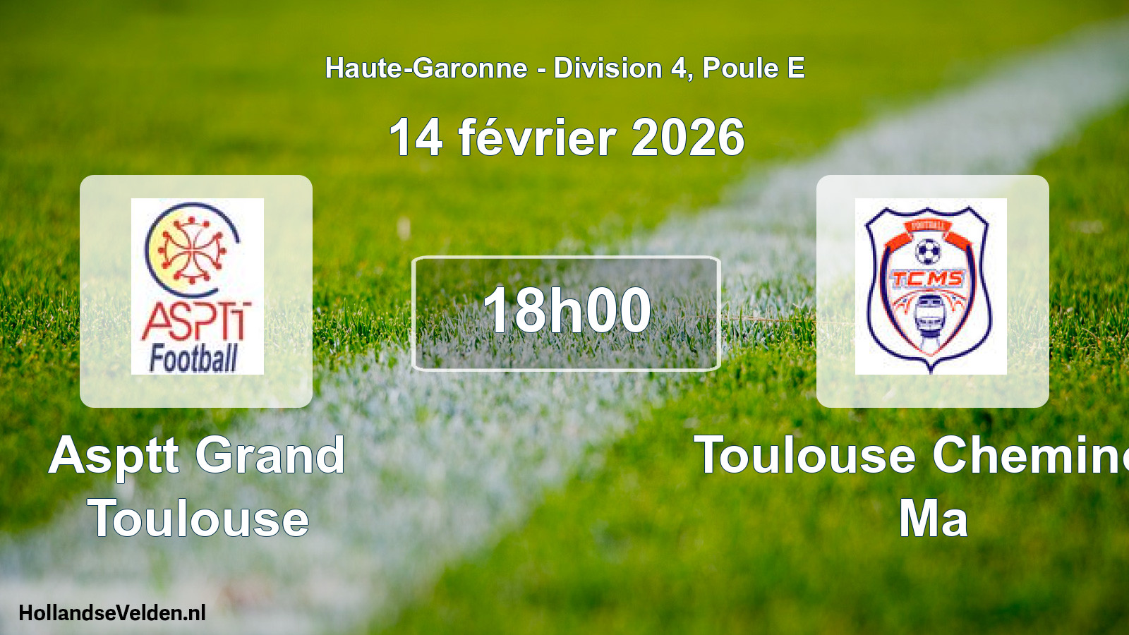 Scheduled Match: Asptt Grand Toulouse - Toulouse Cheminot Ma (14 February 2026)
