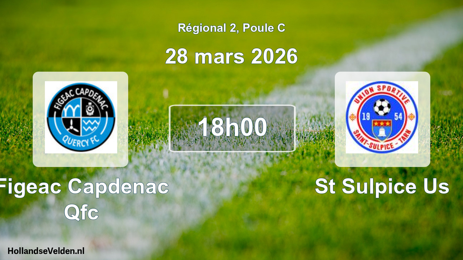 Geplande wedstrijd: Figeac Capdenac Qfc - St Sulpice Us (28 mars 2026)