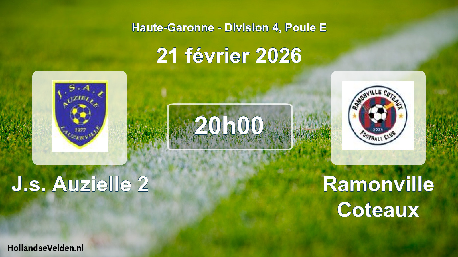 Match programmé: J.s. Auzielle 2 - Ramonville Coteaux (21 février 2026)