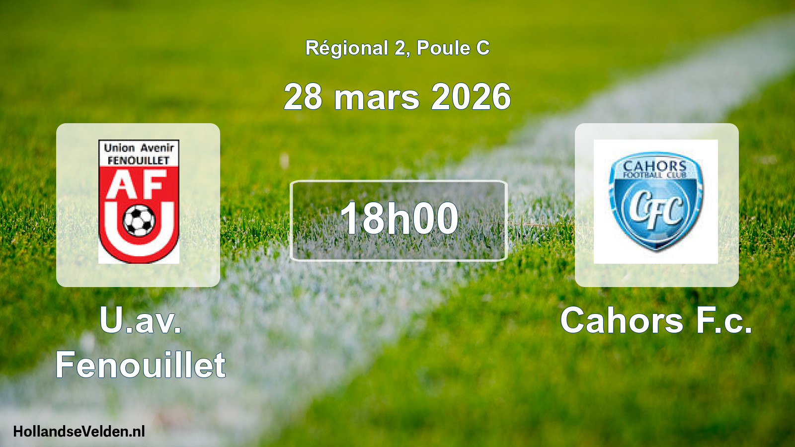 Geplande wedstrijd: U.av. Fenouillet - Cahors F.c. (28 mars 2026)