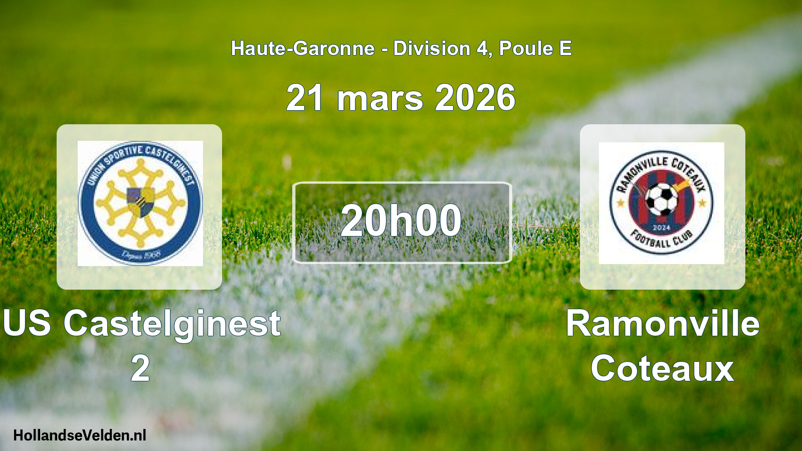 Geplande wedstrijd: US Castelginest 2 - Ramonville Coteaux (21 maart 2026)