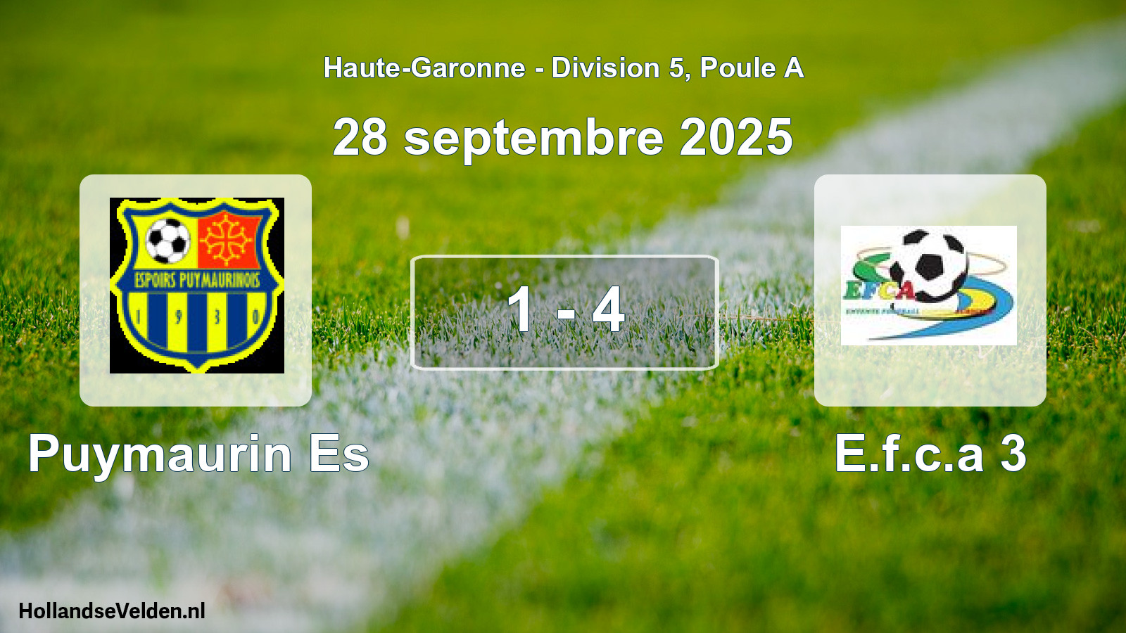 Gespeelde wedstrijd: Puymaurin Es - E.f.c.a 3 1 - 4 (28 september 2025)