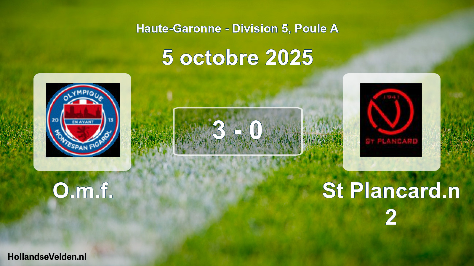 Match joué: O.m.f. - St Plancard.n 2 3 - 0 (5 octobre 2025)