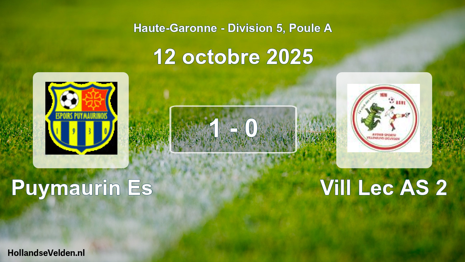 Match joué: Puymaurin Es - Vill Lec AS 2 1 - 0 (12 octobre 2025)
