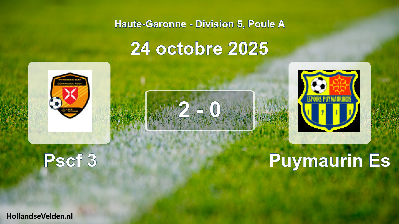 Match joué: Pscf 3 - Puymaurin Es 2 - 0 (24 octobre 2025)