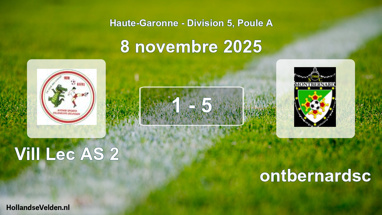 Gespeelde wedstrijd: Vill Lec AS 2 - Montbernardsc 1 - 5 (8 november 2025)