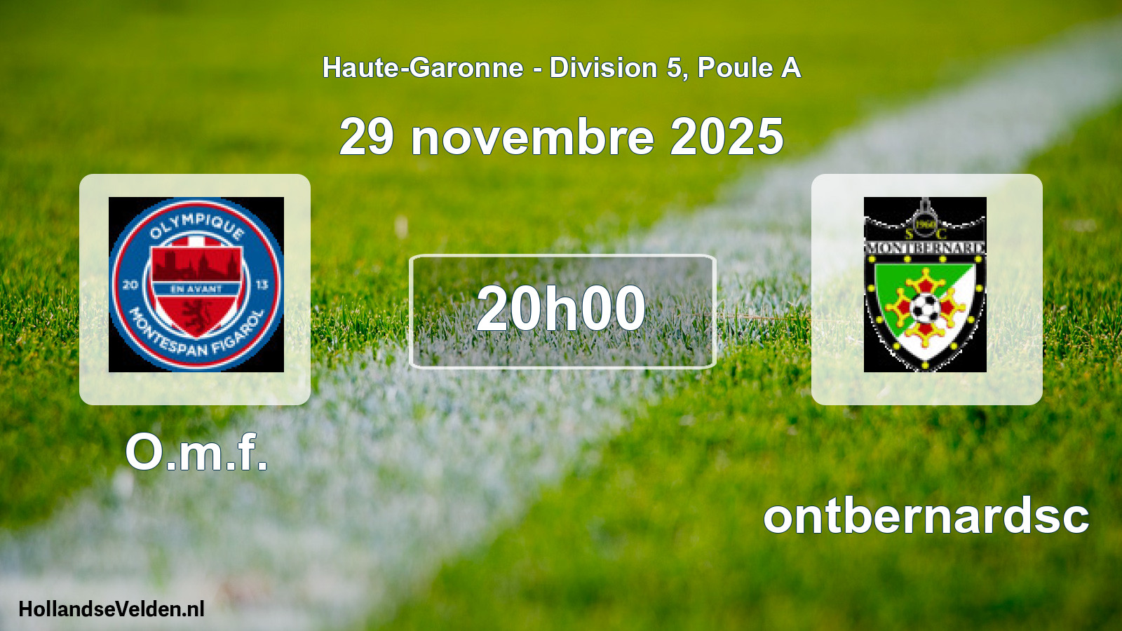 Match programmé: O.m.f. - Montbernardsc (29 novembre 2025)